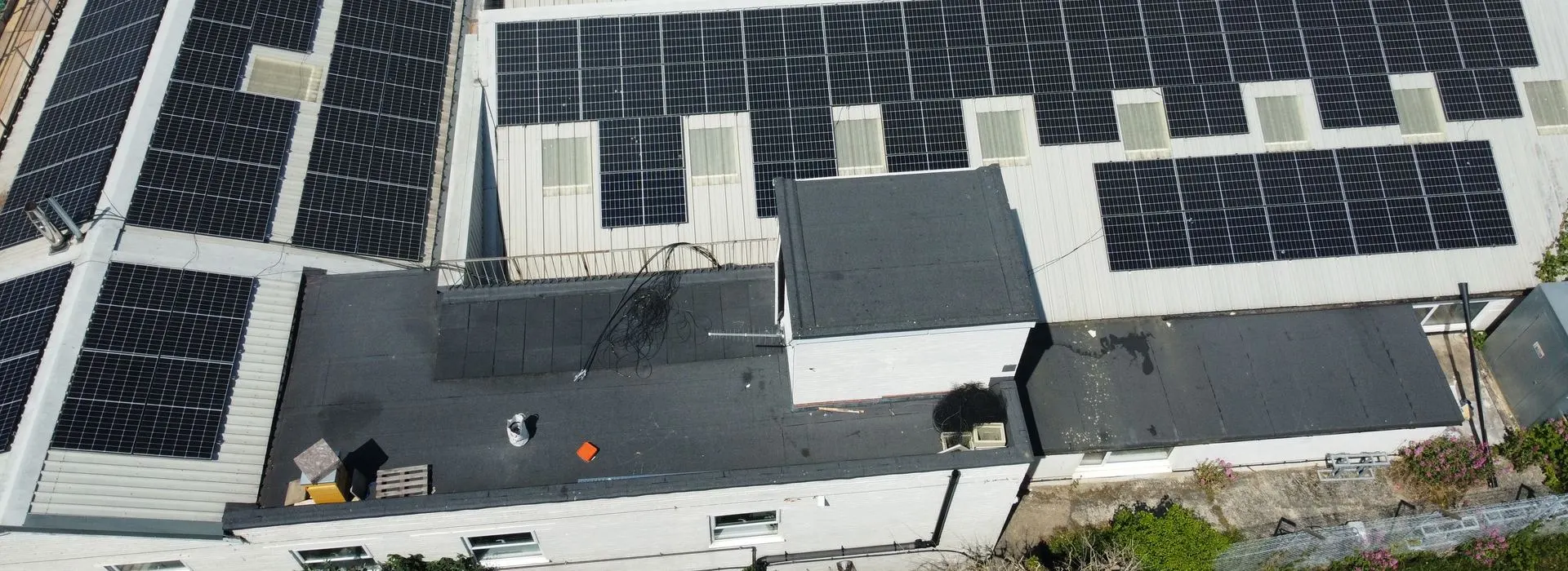 Rooftop solar panel installation
